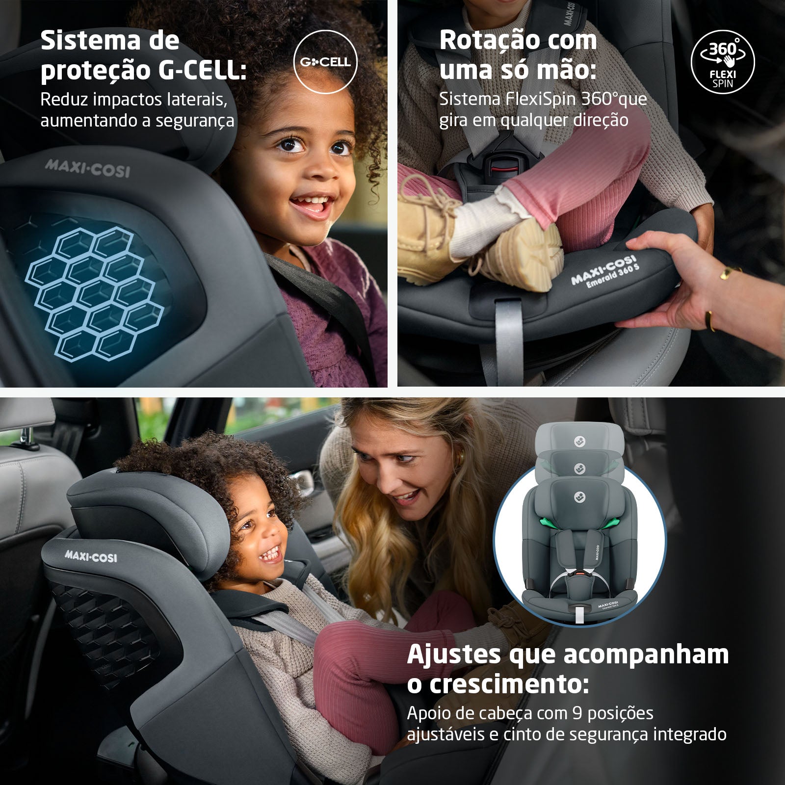 Cadeirinha Emerald 360 S -  Tonal Graphite - IMP02626