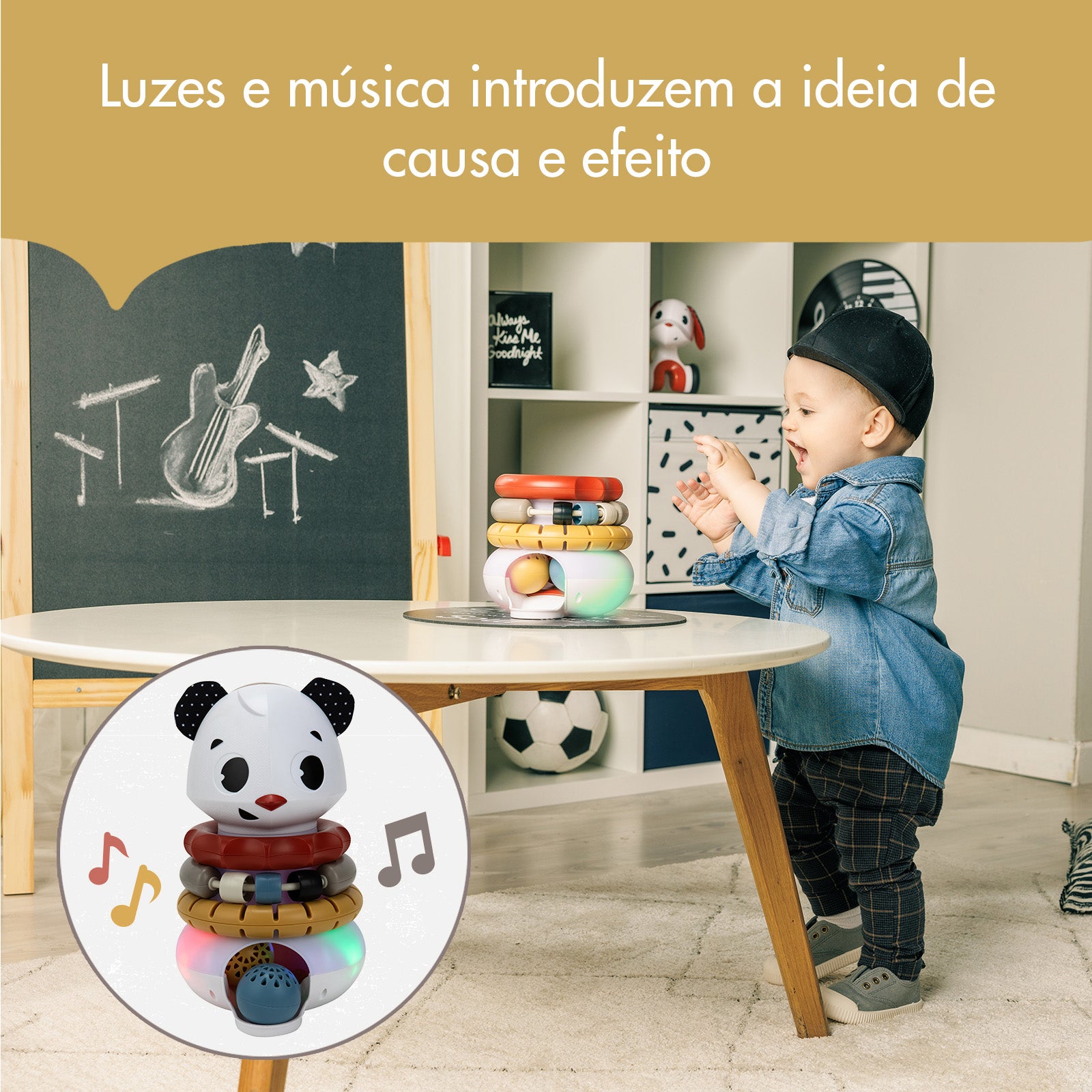 Maxi-Cosi Brasil | Brinquedo de Empilhar 3 em 1 Eletrônico Panda