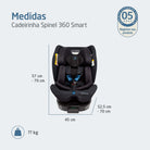 Cadeirinha Spinel 360 Smart -  Authentic Black Tech - IMP02669