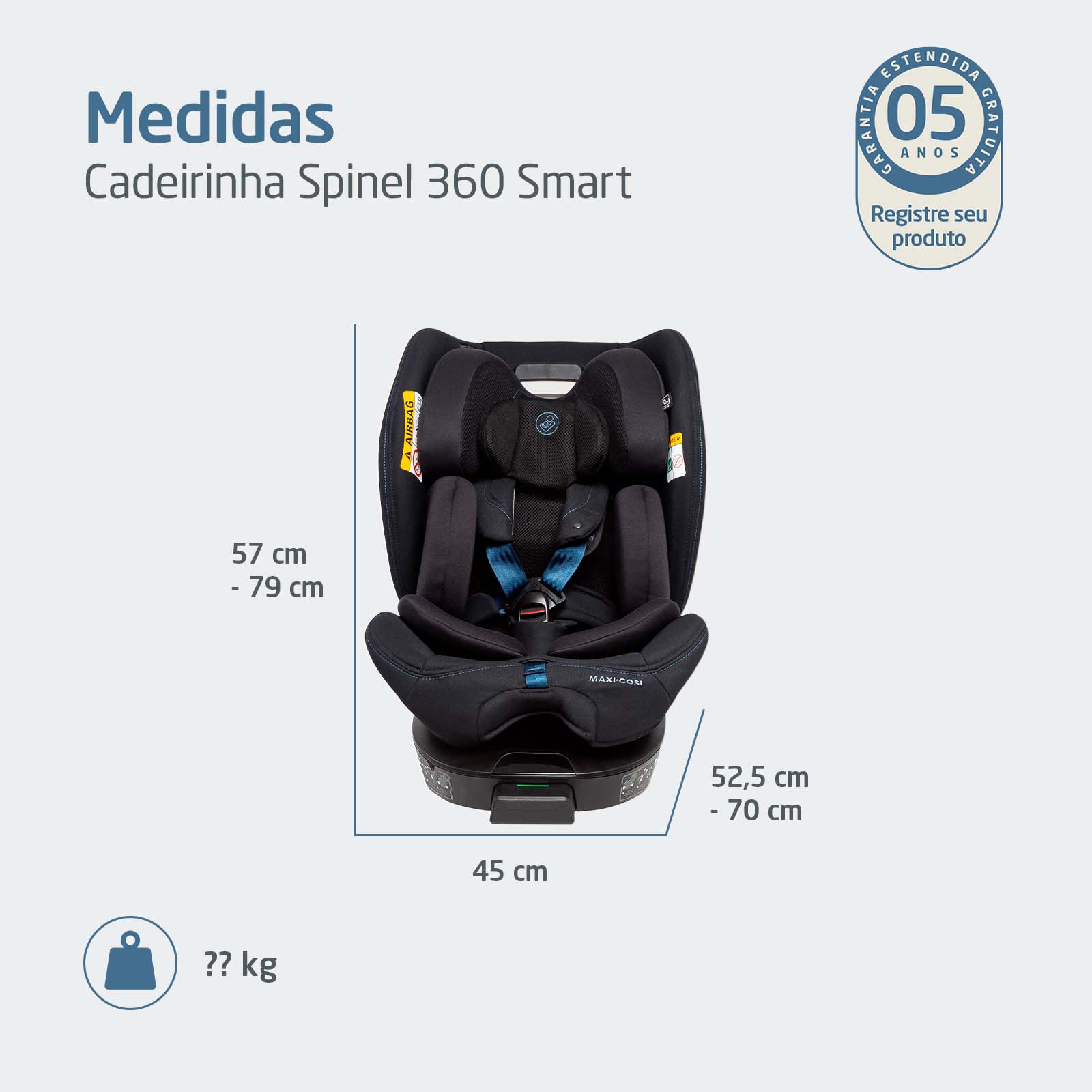 Cadeirinha Spinel 360 Smart -  Authentic Black Tech - IMP02669