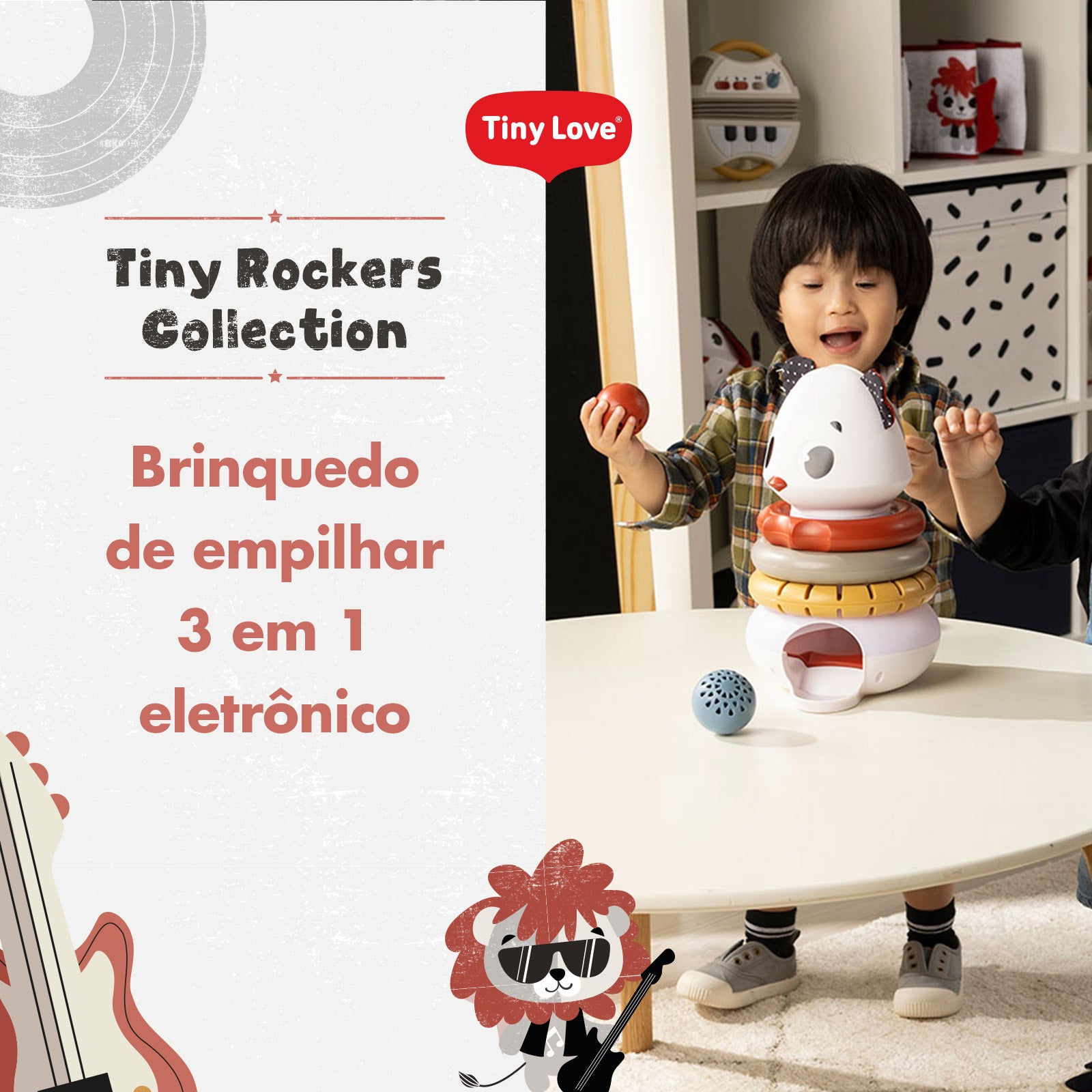 Maxi-Cosi Brasil | Brinquedo de Empilhar 3 em 1 Eletrônico Panda
