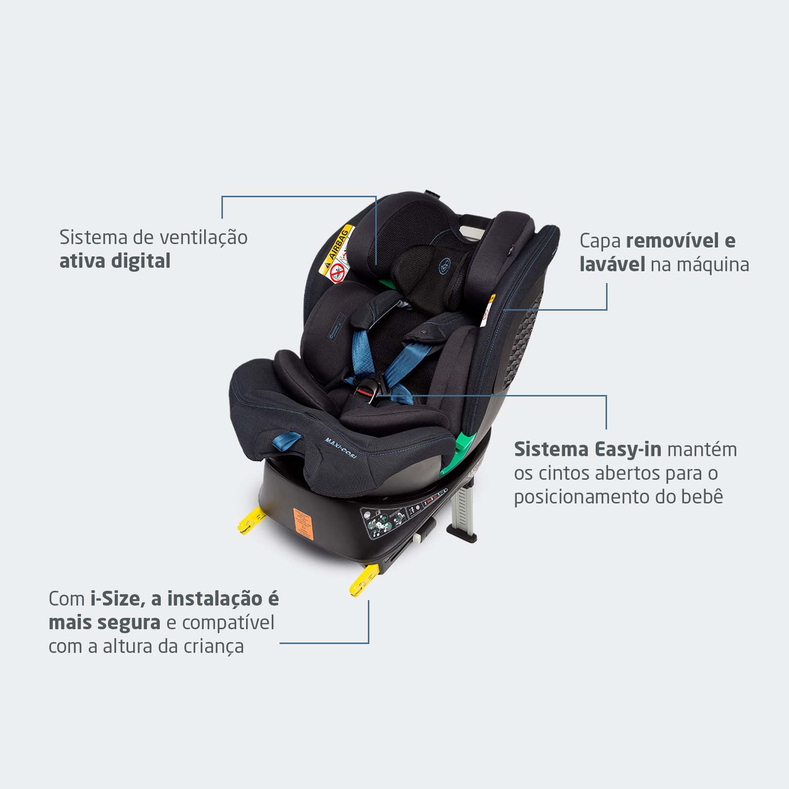 Cadeirinha Spinel 360 Smart -  Authentic Black Tech - IMP02669