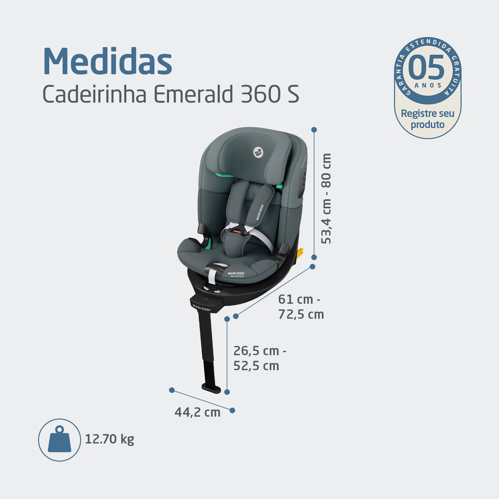 Cadeirinha Emerald 360 S -  Tonal Graphite - IMP02626